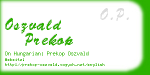 oszvald prekop business card